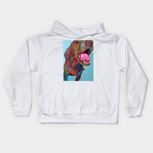 Colorful VIZSLA Painting by Robert Phelps Kids Hoodie